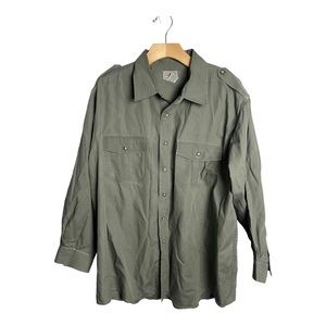 Ll Bean Men’s Green Button Down Shirt Size XL Cotton